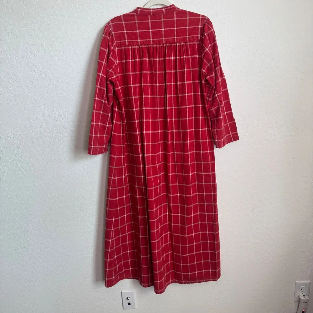 April Cornell Women's L Flannel Nightgown‎ Cabincore Prairie Tomatogirl Plaid